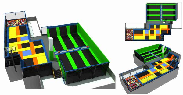 322M2 Amusement Park Large Trampolines for Sale Large Trampoline Big Square