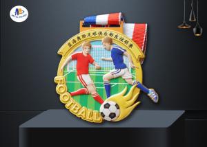 Quality Imitation Gold Plating 65×4MM Football Stock Medals wholesale