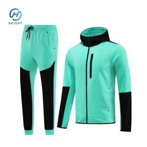 Quality Wholesale Custom Logo Hoodie Jacket Zipper Soccer Tracksuit Training Wear Long Sleeve Football Soccer Suit wholesale