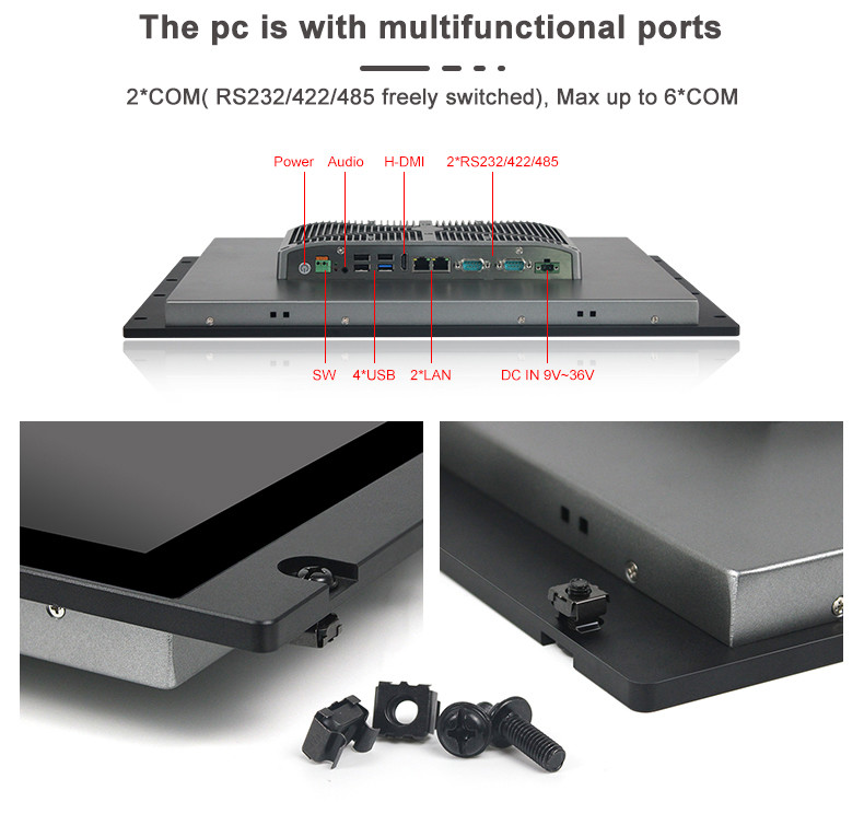 Multitouch PCAP Industrial Touch Panel PC Rack Mount Computers Fanless X86 1280x1024