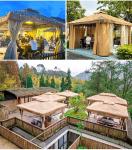 Doubletop Outdoor Thatched Garden Gazebos 3000*3000*3000mm