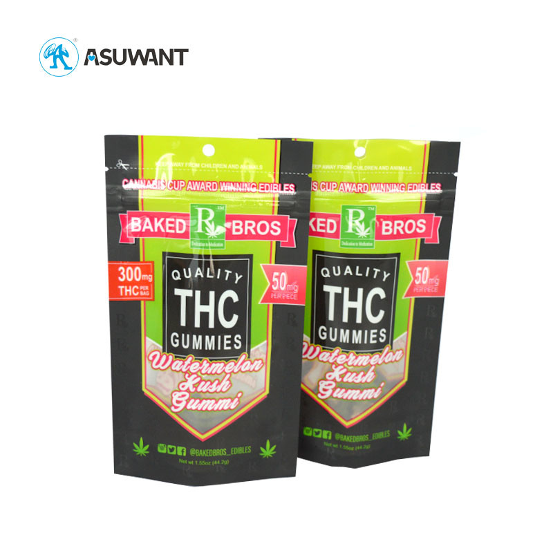 Compostable Weed Packaging Bag Stand Up Smell Proof Gravure Printing / Digital Printing