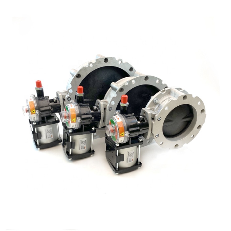 Low Temperature Environments DN300 Powder Butterfly Valves with Pneumatic Actuator