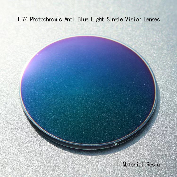 1.74 Photochromic Lens Glasses Anti Blue Light AR Coating Single Vision Lenses