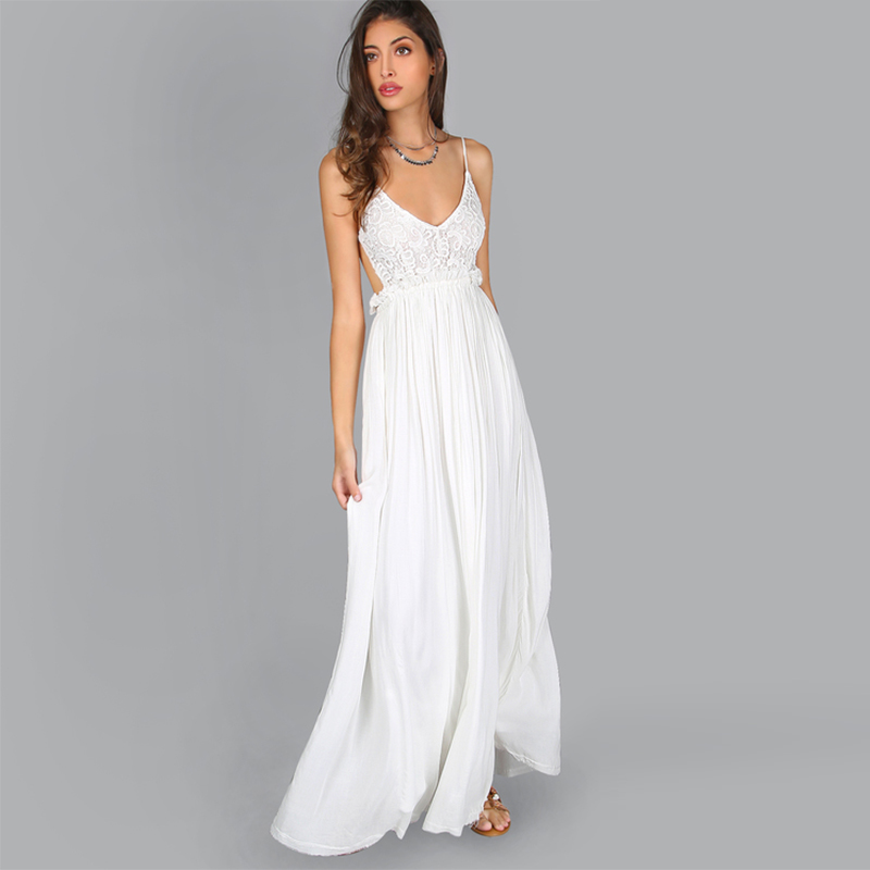 Greek Goddess V neck Maxi Crochet Dress Summer Apparel