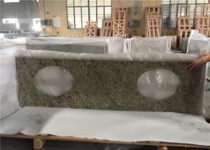 Quality Superior Double Sink Prefab Bathroom Vanity Tops Venetian Gold Granite Stone wholesale