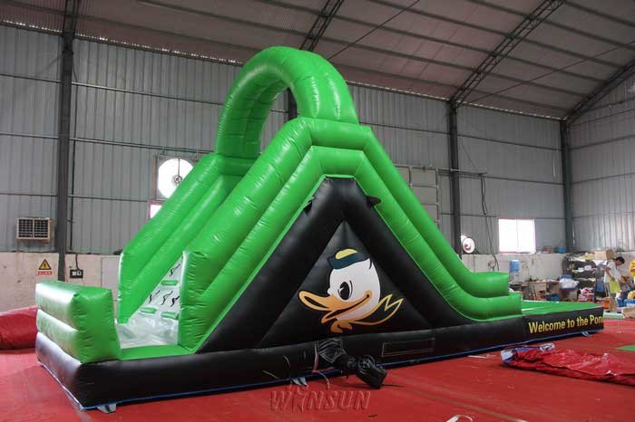 Green Color Large Inflatable Slide With Pool WSS-247 PVC Material CE Standard