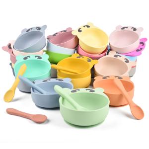 Quality 200ml Orange Silicone Weaning Bowl Durable Weaning Suction Bowls wholesale