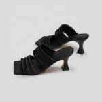 Square Open Toe Size 9 Women High Heel Sandals Slip On Thin Heel