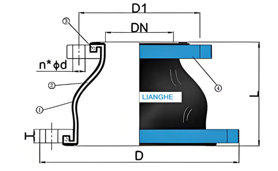 EN 1092-2 Cast Iron Carbon Steel Flanged Expansion Joint Telescopic Concentric Reducer Rubber Joints