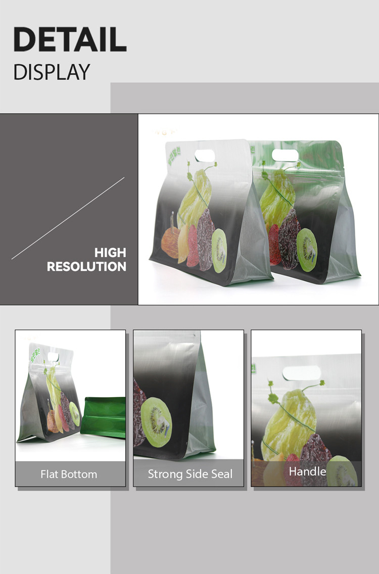 Laminated Flat Bottom Pouch dried Mushroom Roll Film Food Packaging Bag Dried Mushroom Packing Bag