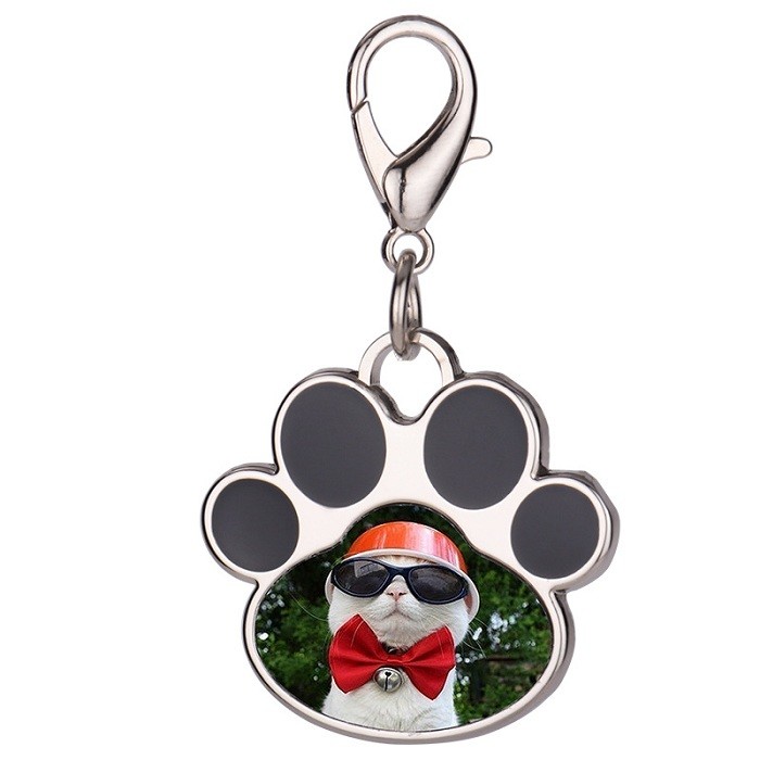 Cat Paw Shape Sublimation Metal Pet Tag DIY Custom Dog Tag Pendant