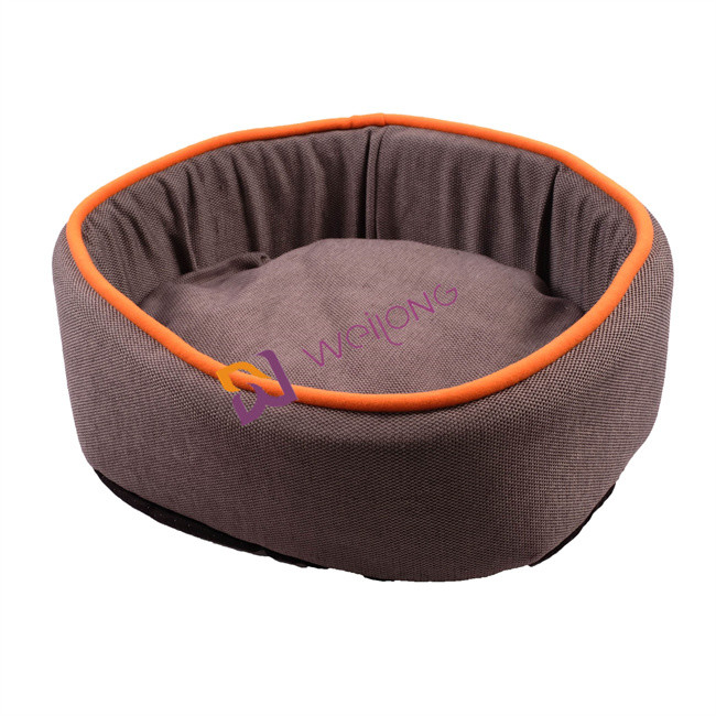 Round Flax Donut Fully Washable Dog Bed Self Warming BSCI dog comfort bed