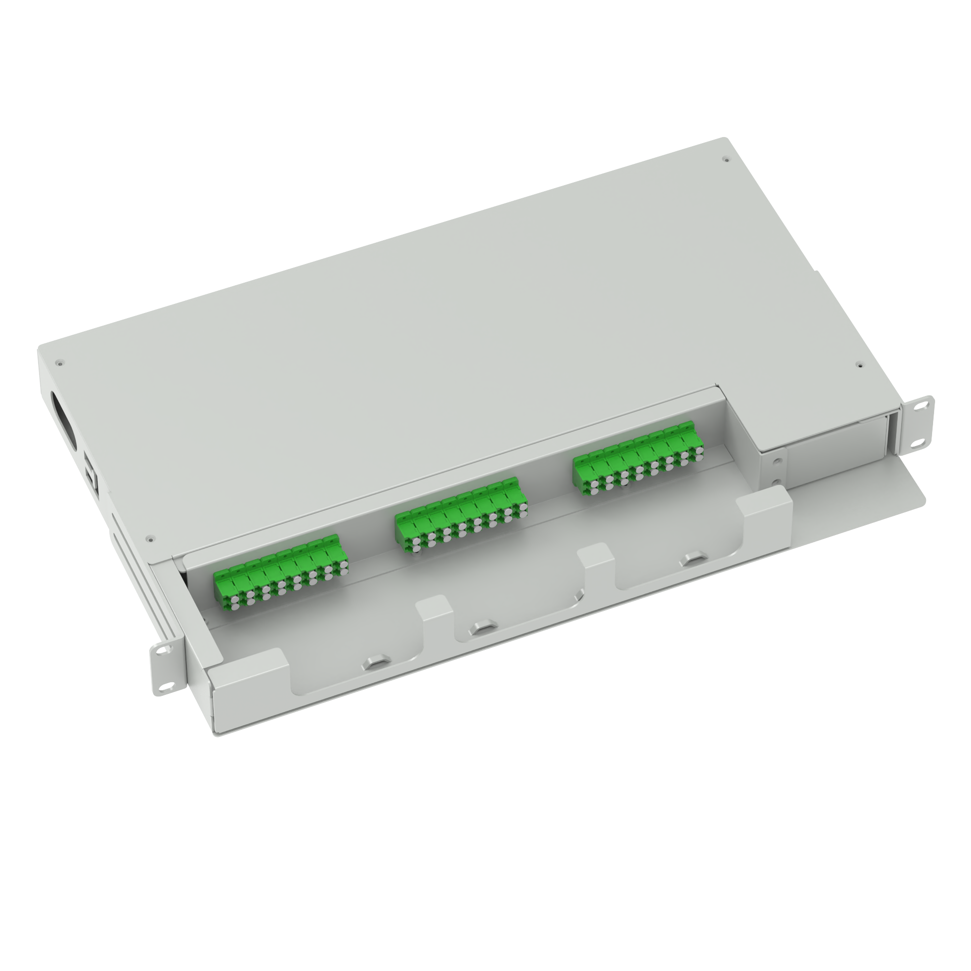 24 Cores LC APC Type 19 Inch Swing Patch Panel Sub Optic Distribution Frame Best Gray