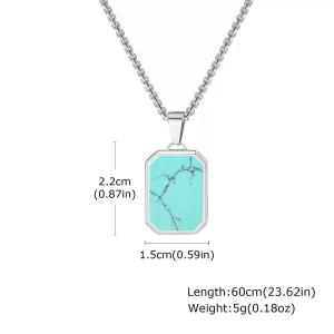 Quality Silver Turquoise and Zircon Pendant Jewelry with Stainless Steel Material wholesale