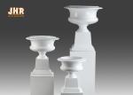 Large Fiberglass Flower Pots Glossy White Modern Style