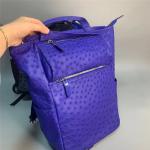 Casual Style Authentic Real True Ostrich Skin Men's Large Blue Travel Backpack
