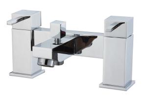 Quality Deck Mount Two Holes Bathroom Bathtub Mixer Faucet With Hand Shower wholesale