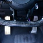 Genuine Leather Steering Wheel Car Carbon Fiber For Volkswagen
