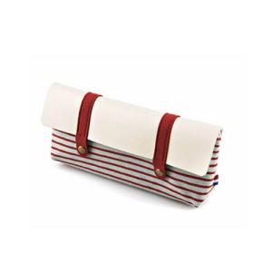 Quality Fabric Cloth Pen Pencil Pouch Foldable 22*6 Cm Two Metal Button Closure wholesale