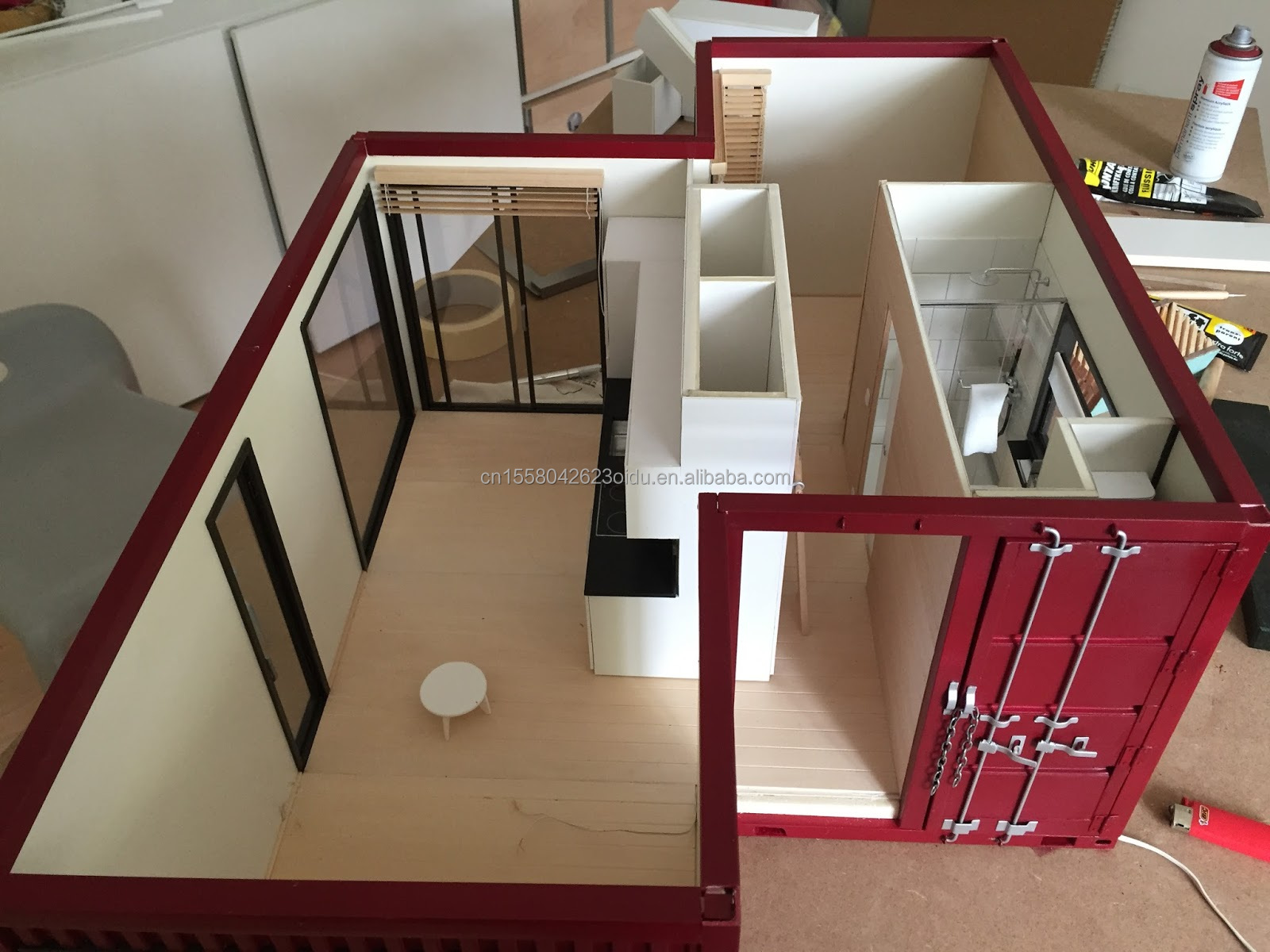 Two/Three Bedrooms One Bathroom Galvanized Steel Square Tubes Luxury Prefab Folding Container Homes for Garden Family