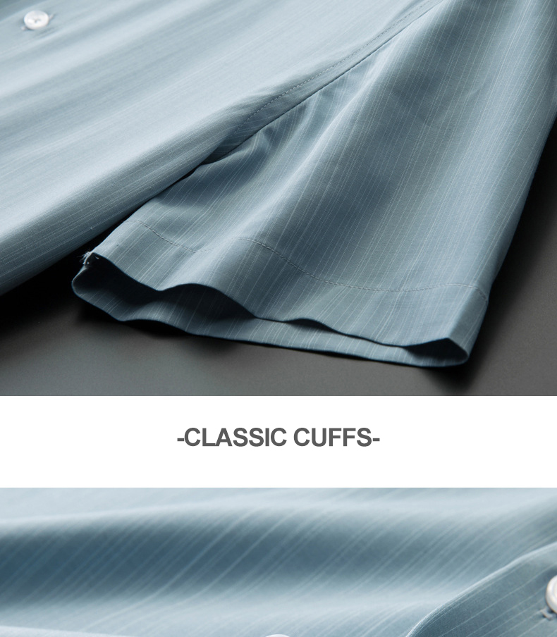 Non-Ironing Men's Ice Silk Business Formal Short-Sleeved Shirt with Plus Size Options