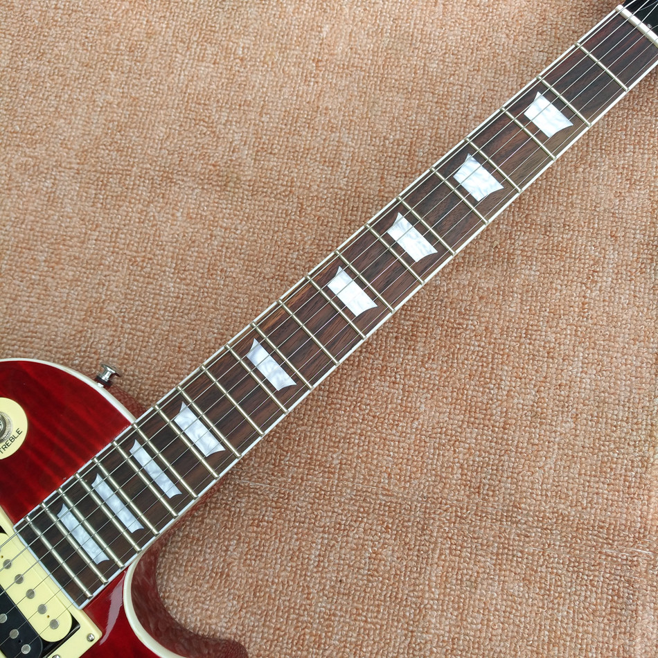 LP slash electric guitar, Flame Maple Top rosewood fingerboard electric guitar, free shipping