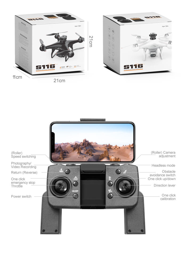 4K HD Dual Camera Foldable Quadcopter Helicopter with Obstacle Avoidance and Remote Control Professional Portable Drones