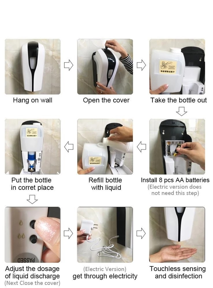 Electric antibacterial ABS plastic hand freestand touchless automatic soap sanitizer sterilizer dispenser