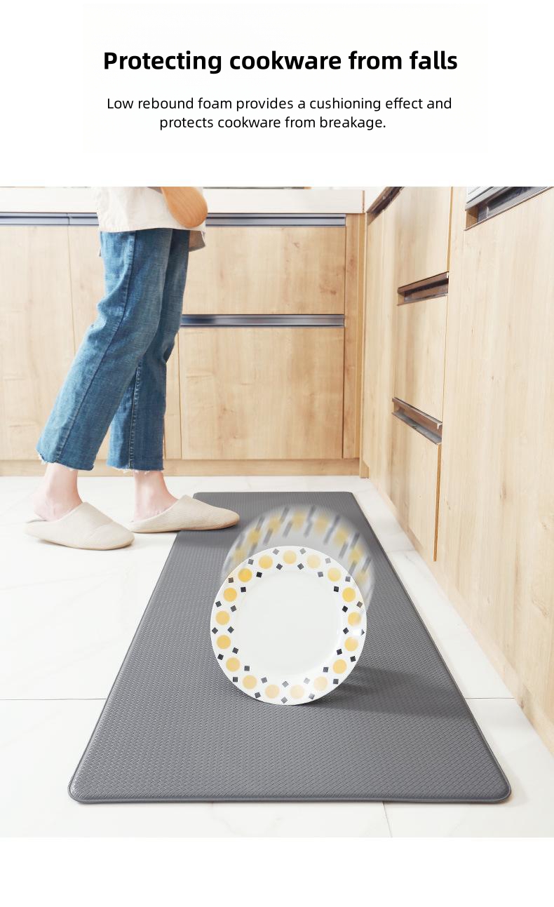 PVC Anti-Slip Kitchen Runner Mat for Water-proof Stains and Grease Protection in Bath