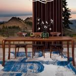 High End Solid Wood Dining Chairs , Black Leather Upholstered Chair