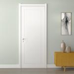 WPC Painting Internal Door , Solid Foam White Wooden Bedroom Door 45mm Thickness