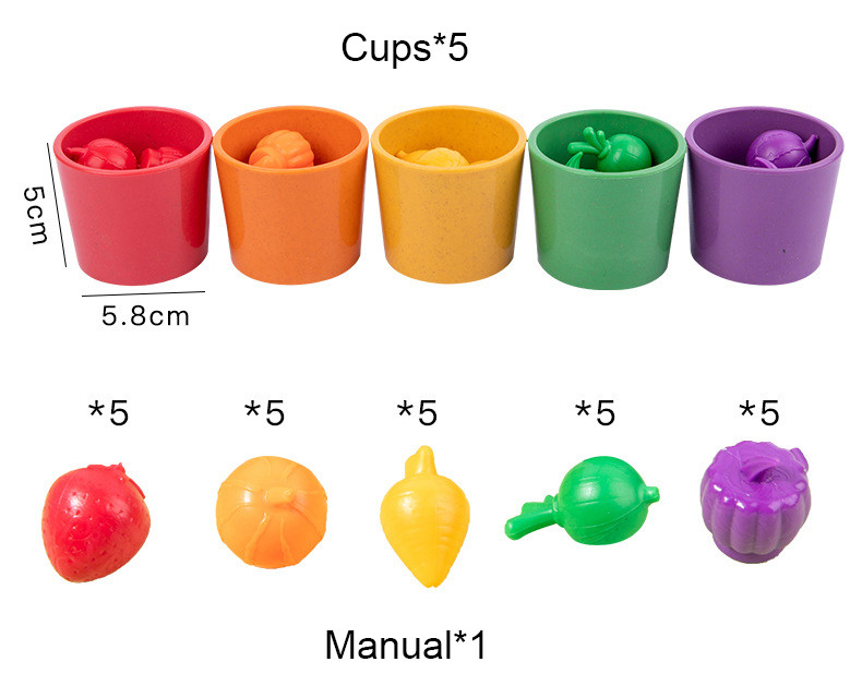 Farm Fruit Vegetable Plantation Early Educational Toy Color Classification Cup
