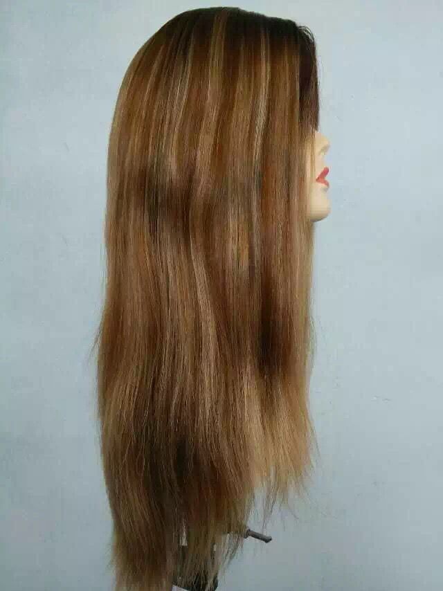 16 Inches Highlight With Dark Root Kosher Certification Jewish Wigs Unprocessed European Hair