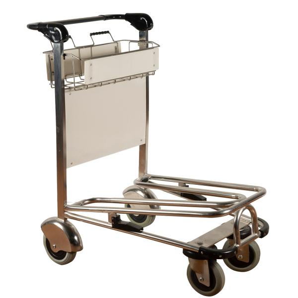 CE Stainless Steel Airport Luggage Trolley With Handbreak Airport Passenger