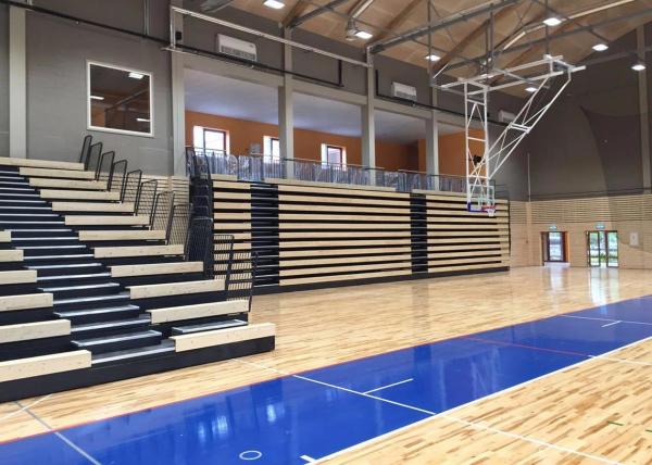 Basketball Court Retractable Grandstands , Row Letter Retractable Platform