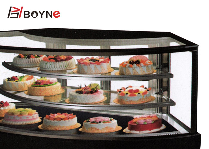 Commercial Cake Display Case Air Cooling Fan Shaped Cake Chiller Showcase