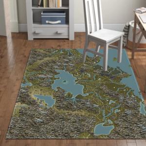 Quality Unti-Slip Polyester Printed country map kids play mat Big Area Rugs and Carpets 6mm wholesale