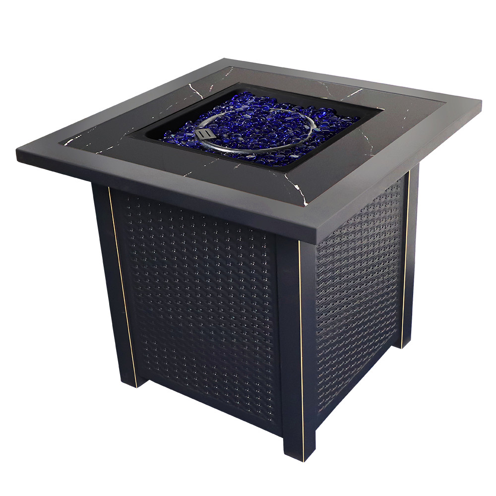 Alloy Steel Winter Propane Fire Pit Table Square Smokeless