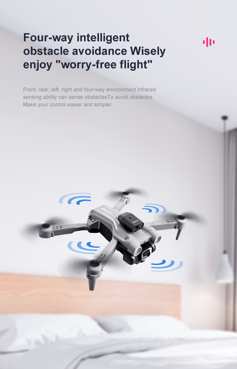 K9 Mini Drone Maximum Flight Time 10-20min Beginner Operator Skill Level 4k HD Dual Camera Four-sided Obstacle Avoidance
