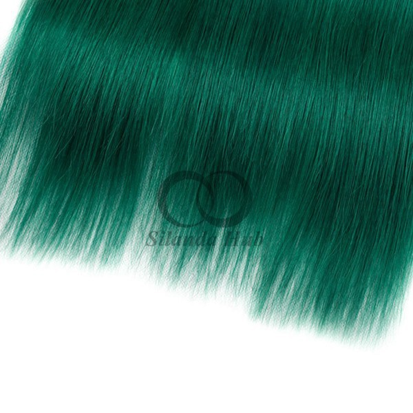 #T1B/Green Straight Remy Human Hair Bundles Sew In Weave Bundles Brazilian Bundle Deals
