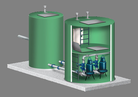 Sewage Treatment Lift Station Pump Customized Size High Strength CE Approved