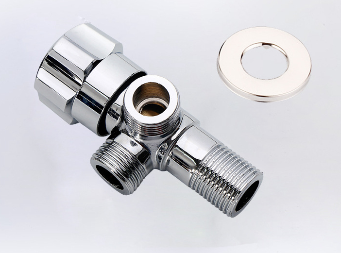 Chrome Toilet Angle Valve Three-Way Angle Stop Valve For Kitchen And Bathroom