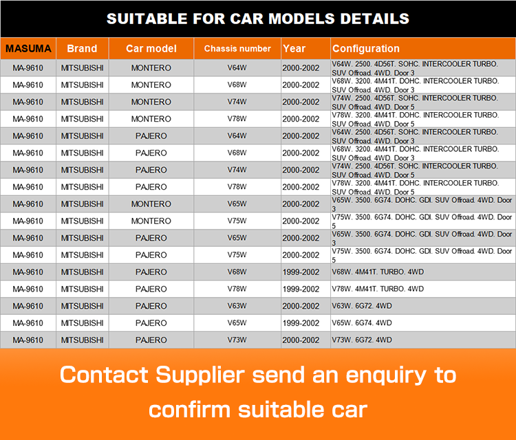 MR508134 Front Control Arm for MITSUBISHI MONTERO V64 V64W OE NO. MR508134 by MASUMA