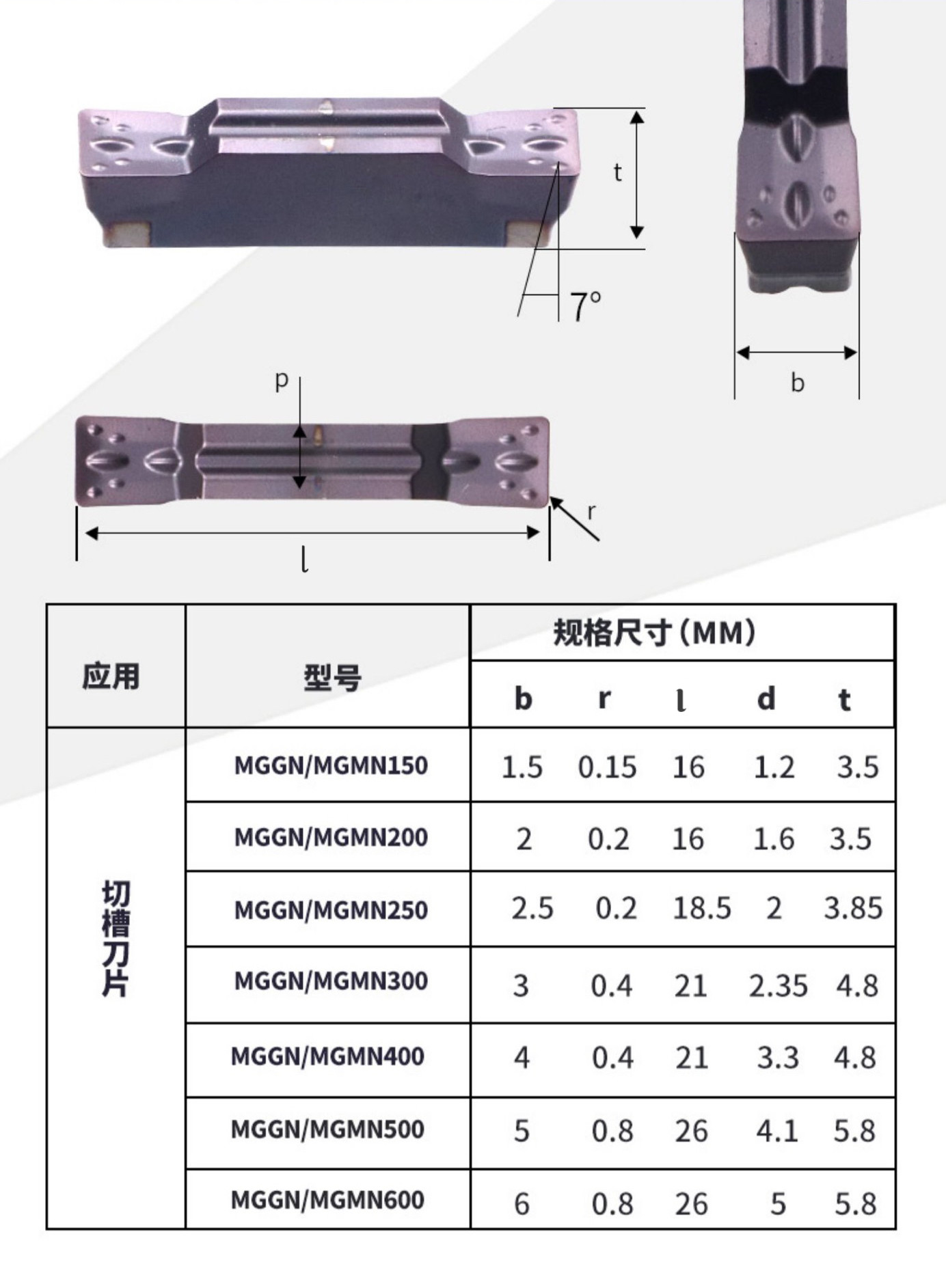 Mgmn250-G CNC Lathe Cutting Tools Grooving Insert For Rough Milling And Chamfering