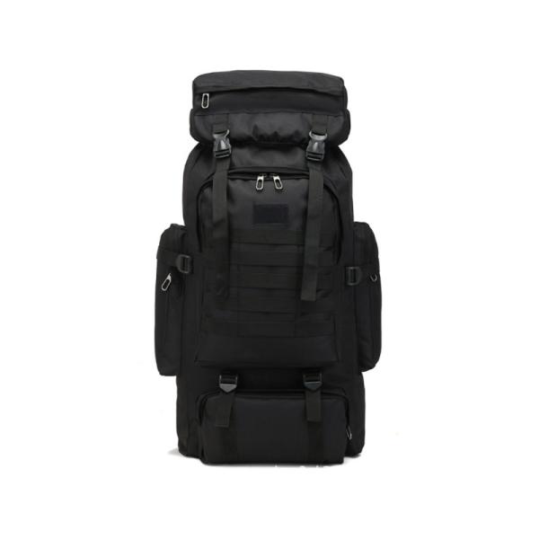 80L Waterproof Black Color Backpack for Camping and Outdoor Sport in 600D