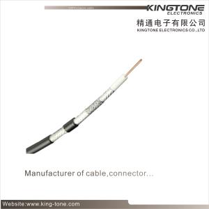 Quality RG59 ST Coaxial Cable 0.64mm BC Solid PE 95% CCA Braid PVC Jacket wholesale