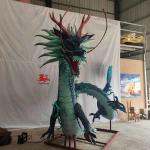 Alive Sound Realistic Animatronic Animals Chinese Mythical Creatures Green