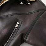 Custom Cropped Leather Jacket Vintage Women′s Motor Jackets Brand Quality Sherpa