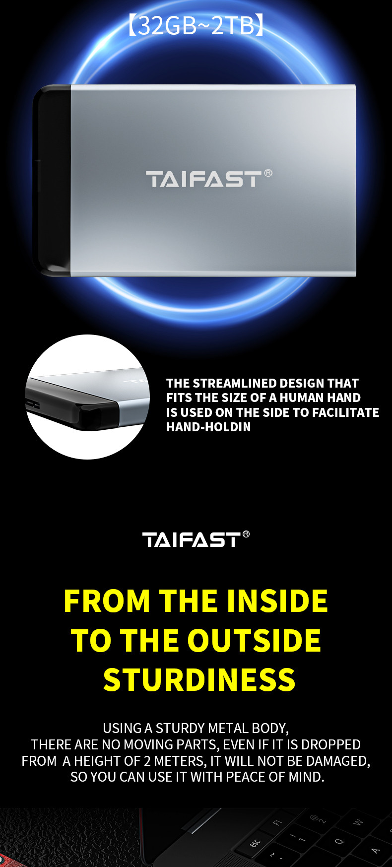 External Rosh Taifast 2.5 Inch SSD SATA Hard Disk Box Usb 3.0 Mobile For PC Laptop 150g